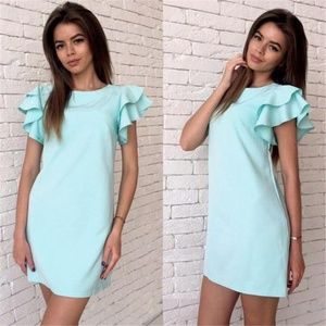 Fashion Butterfly Sleeve Straight Dress 